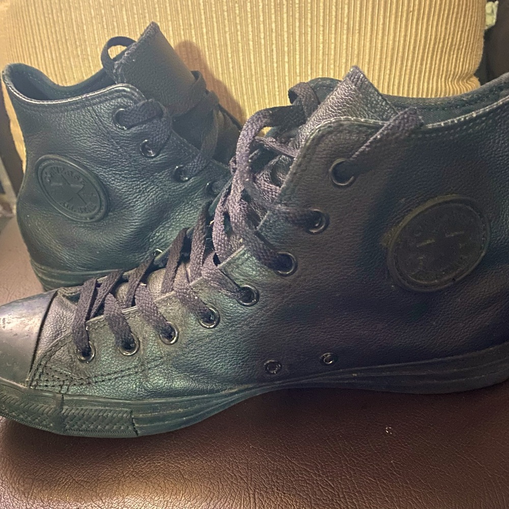 Converse leather upper black High-Top Sneakers